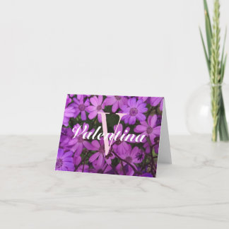 Tarjetas de nota fotográfica floral con monograma