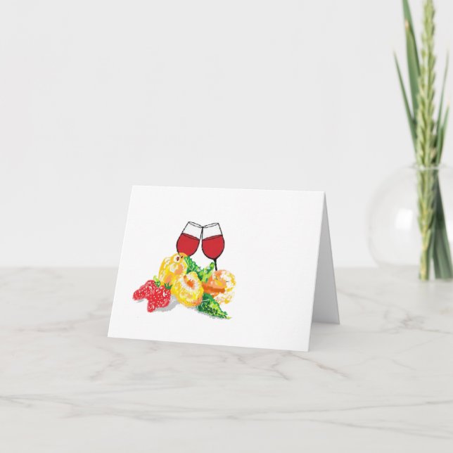 Tarjetas de nota : Frutas y vino (Anverso)