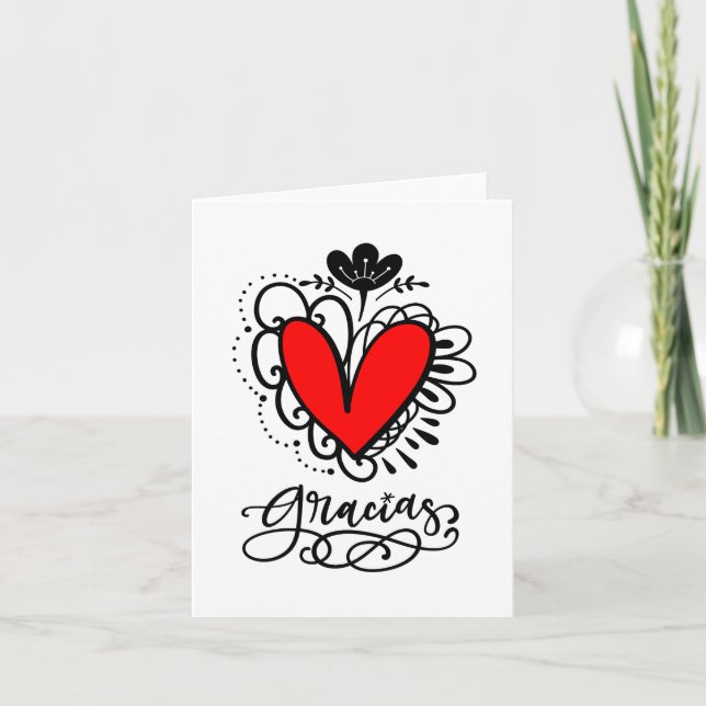 Tarjetas de nota Gracias (de todo Corazón) (Anverso)