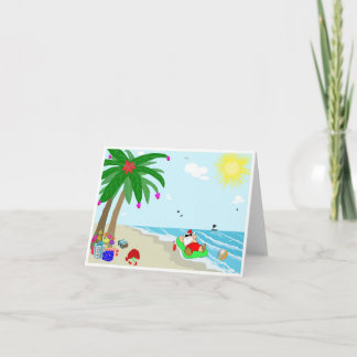 Tarjetas de nota hawaianas del navidad de Santa