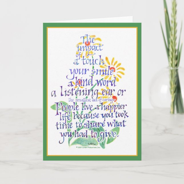 Tarjetas de nota inspiradoras - impacto de un (Anverso)