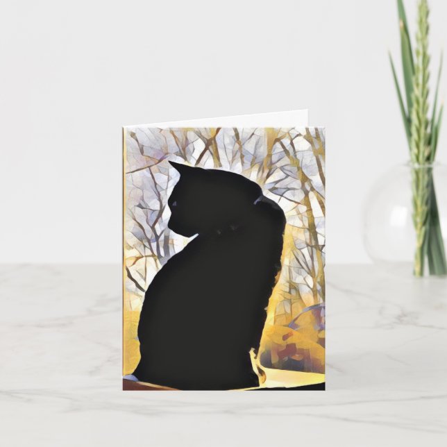 Tarjetas de nota para gato negro (Anverso)