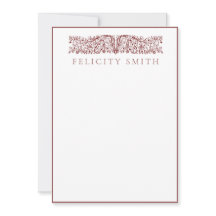 Tarjetas de nota Patrón botánico elegante de época