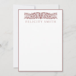 Tarjetas de nota Patrón botánico elegante de época