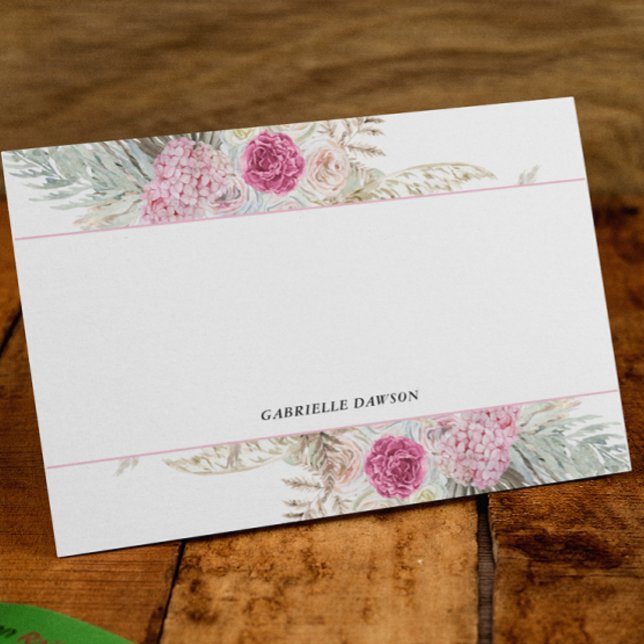Tarjetas de nota personalizada con floral rosa de  (Subido por el creador)