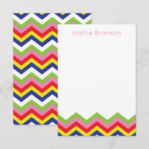 Tarjetas de nota personalizadas de Chevron multico