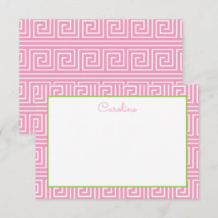 Tarjetas de nota personalizadas de clave griega
