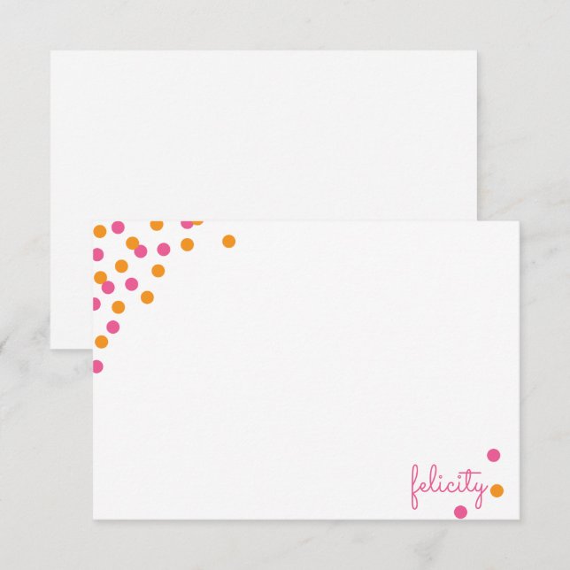Tarjetas de nota personalizadas de Confetti (Anverso / Reverso)