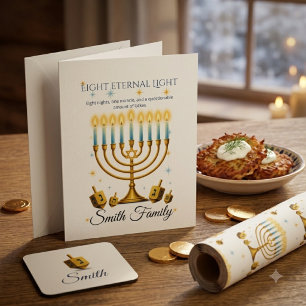 Tarjetas de nota personalizadas de Hanukkah de och