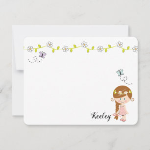 Tarjetas de nota personalizadas de la niña de la