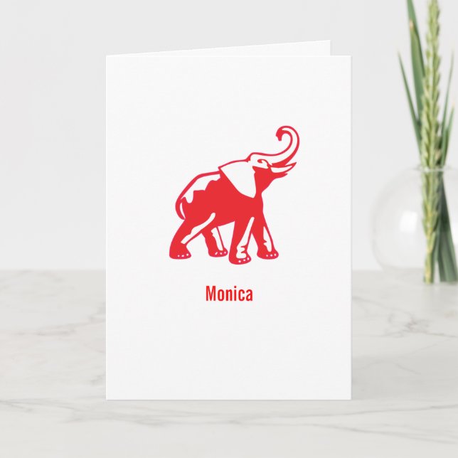 Tarjetas de nota personalizadas del elefante (Anverso)
