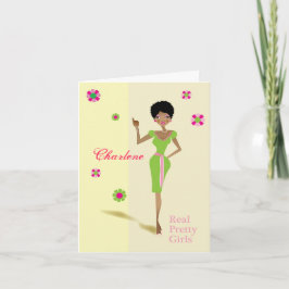 Tarjetas de nota personalizadas para el Chica de c