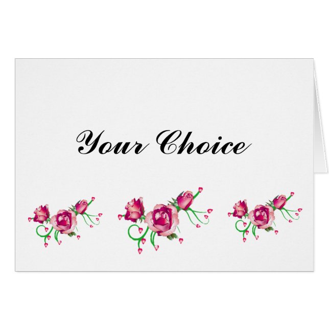 Tarjetas de nota personalizadas rosa (Anverso (Horizontal))