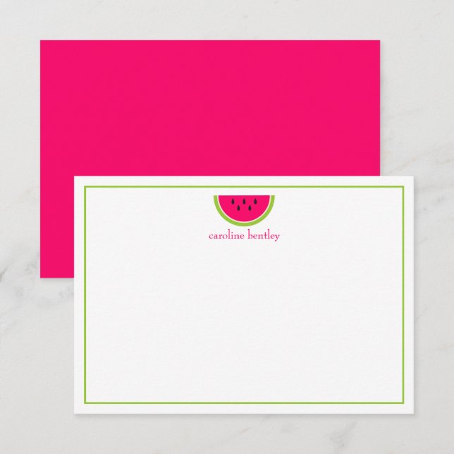 Tarjetas de nota personalizadas Sweet Watermelon (Anverso / Reverso)