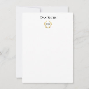 Tarjetas de nota plana con nombre personalizado