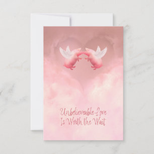 Tarjetas de nota plana de amor increíble de cerdos