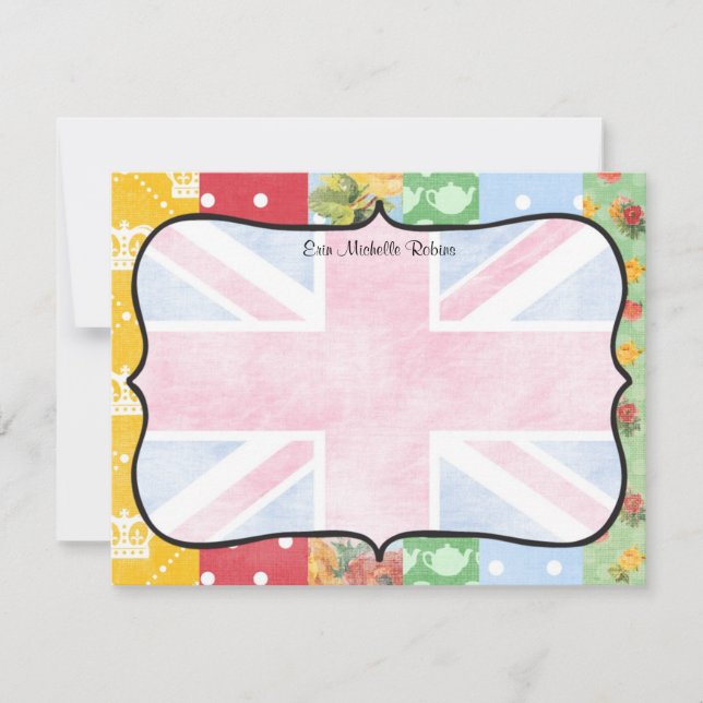 Tarjetas de nota plana personalizadas británicas r (Anverso)