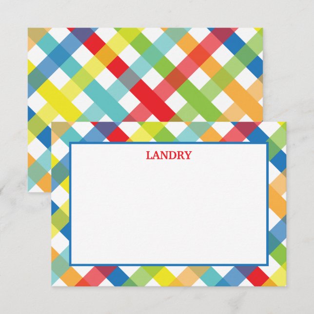 Tarjetas de nota plana personalizadas cruzadas por (Anverso / Reverso)