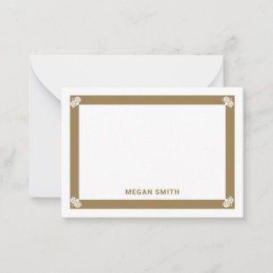 Tarjetas de nota plana personalizadas Fancy Gold B