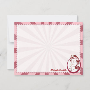 Tarjetas de nota plana personalizadas Retro Wow Ga
