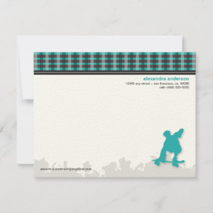 Tarjetas de nota plana personalizadas Skater Boy (