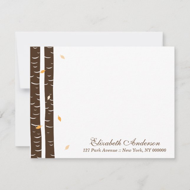 Tarjetas de nota plana Personalizado Birch Trees (Anverso)