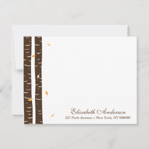 Tarjetas de nota plana Personalizado Birch Trees