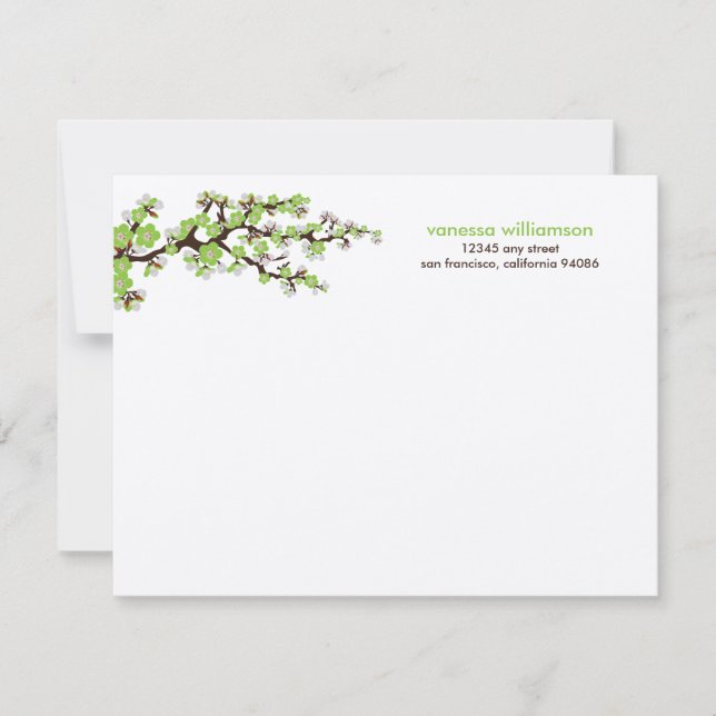 Tarjetas de nota plana Personalizado de flores de  (Anverso)