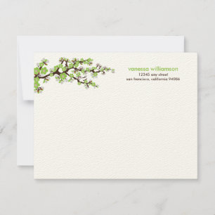 Tarjetas de nota plana Personalizado de flores de