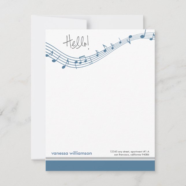Tarjetas de nota plana Personalizado de notas musi (Anverso)