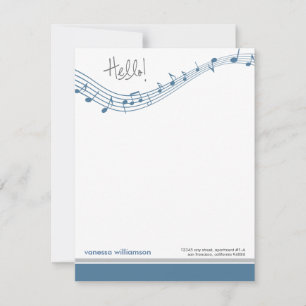 Tarjetas de nota plana Personalizado de notas musi