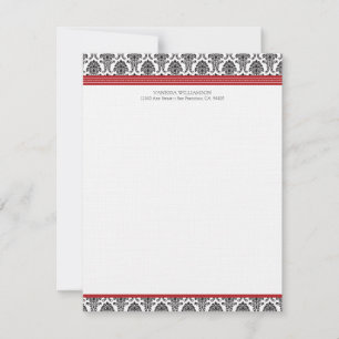 Tarjetas de nota plana Personalizado elegante Dama