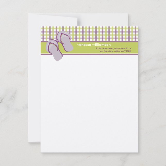 Tarjetas de nota plana Personalizado Flip Flops (l (Anverso)