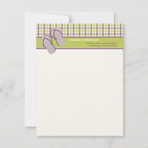 Tarjetas de nota plana Personalizado Flip Flops (l