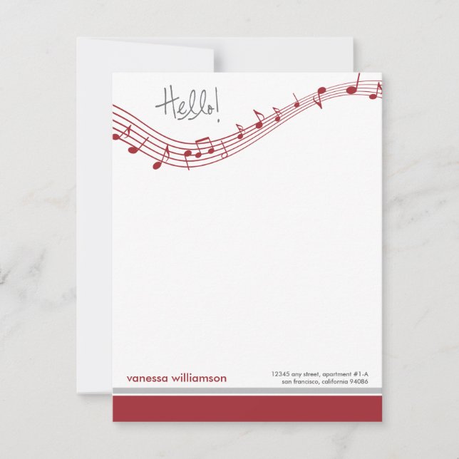 Tarjetas de nota plana Personalizado Music Notes ( (Anverso)