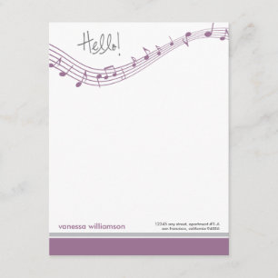 Tarjetas de nota plana Personalizado Music Notes (