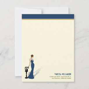 Tarjetas de nota plana Personalizado Retro Diva (m
