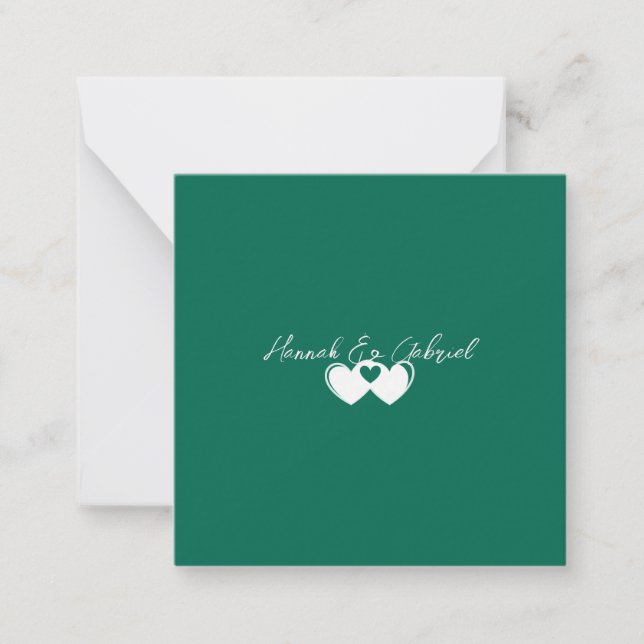 Tarjetas de nota plana verde esmeralda personaliza (Anverso)