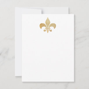 Tarjetas de nota planas de la flor de lis del
