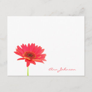 Tarjetas de nota planas florales personalizadas de