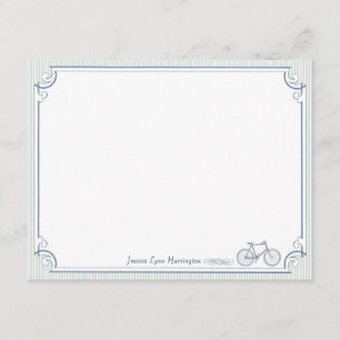 Tarjetas de nota planas personalizadas bicicleta