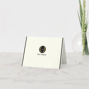 Tarjetas de nota plegadas con nombre personalizado