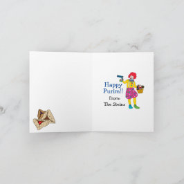 Tarjetas de nota plegadas Happy Purim