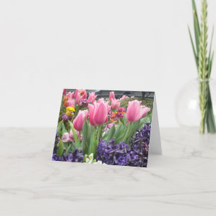 Tarjetas de nota rosadas del bosque del tulipán