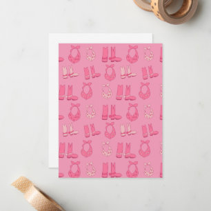 Tarjetas de nota rosadas desoladas Botas de vaquer