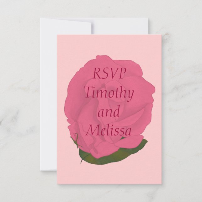 Tarjetas de nota RSVP, rosa rosado (Anverso)