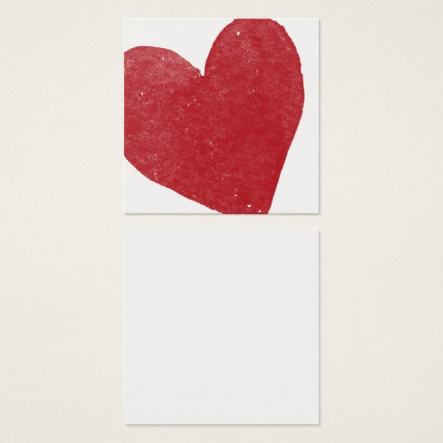 Tarjetas de nota Sencillas, Rojas, Acuarelas Coraz (Anverso y reverso)