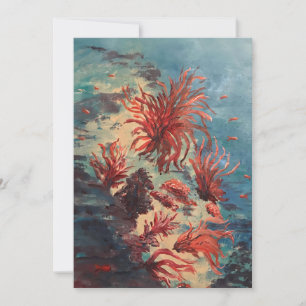 Tarjetas de nota sobre los arrecifes de coral