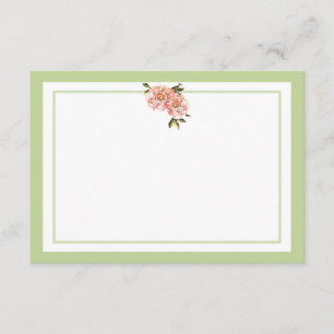 Tarjetas de nota verdes rosadas clásicas estándar
