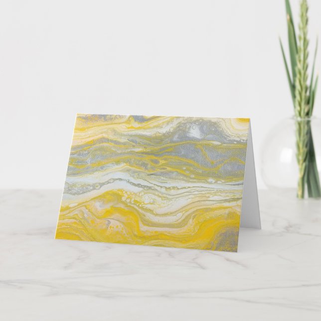 Tarjetas de notas abstractas amarillas y plateadas (Anverso)